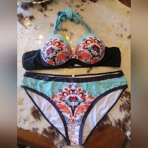Plus Size Floral Print Bikini Set XXL